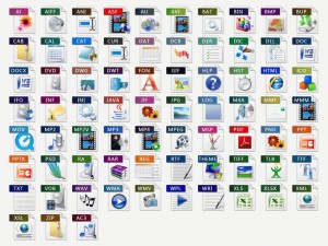 73 ICONS depicting Various File Formats