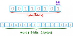 Word - 16 Bits = 2 Bytes